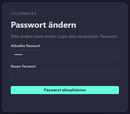 Passwortaenderung beim ersten Login